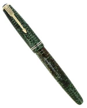 1942 PARKER VACUMATIC EMERALD PEARL SINGLE JEWEL FOUNTAIN PEN RESTORED