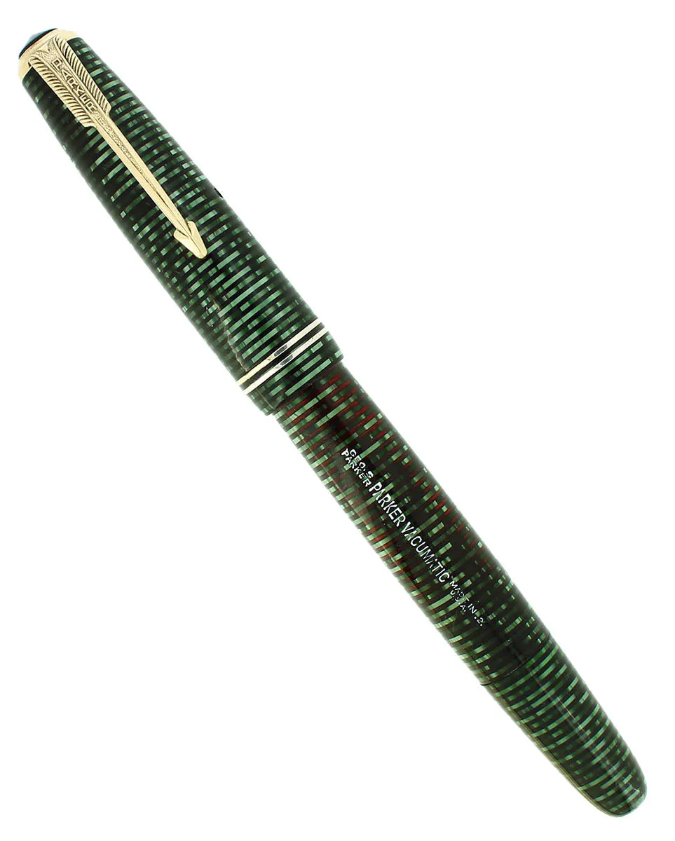 1942 PARKER VACUMATIC EMERALD PEARL SINGLE JEWEL FOUNTAIN PEN RESTORED