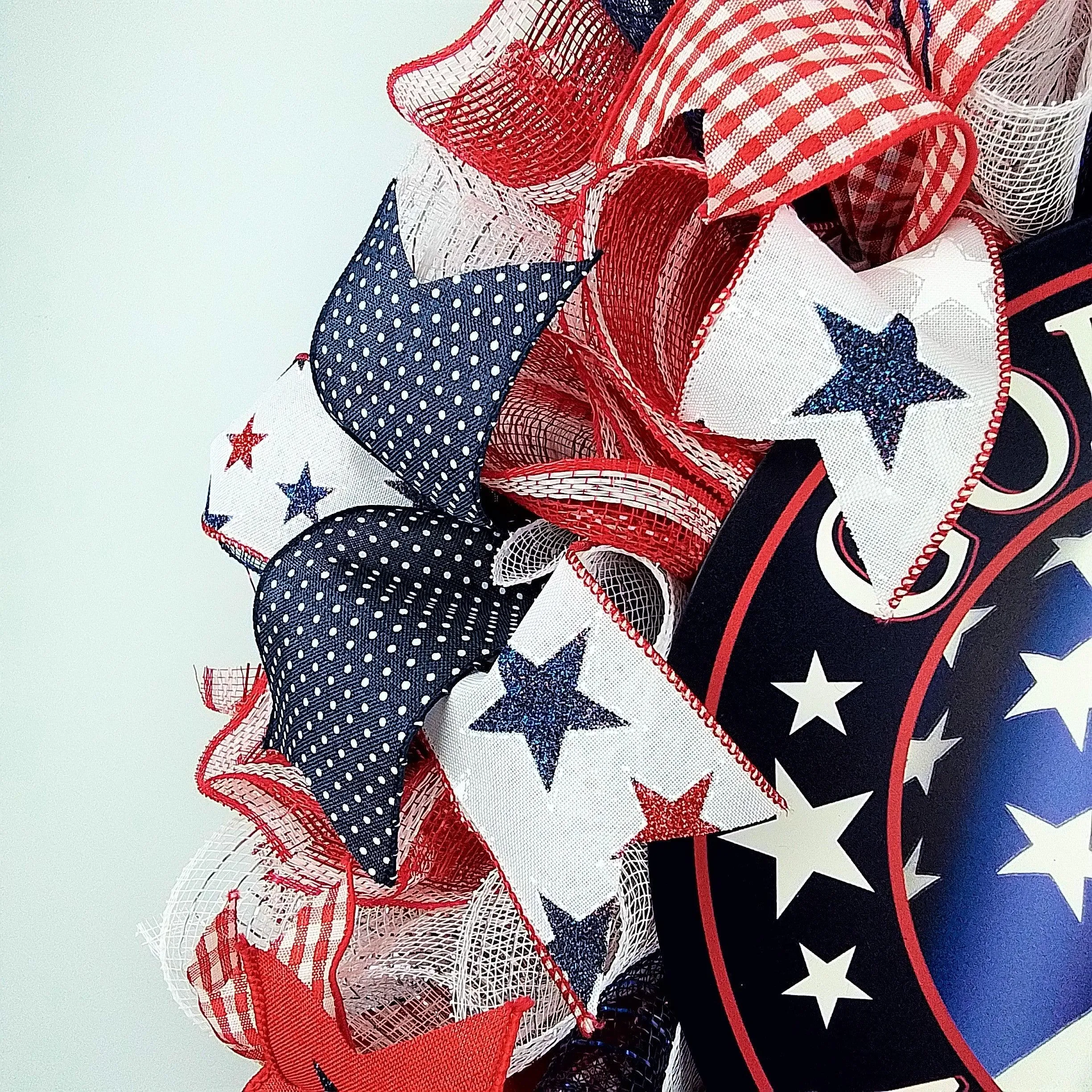 4th of July Front Door Wreaths, God Bless America