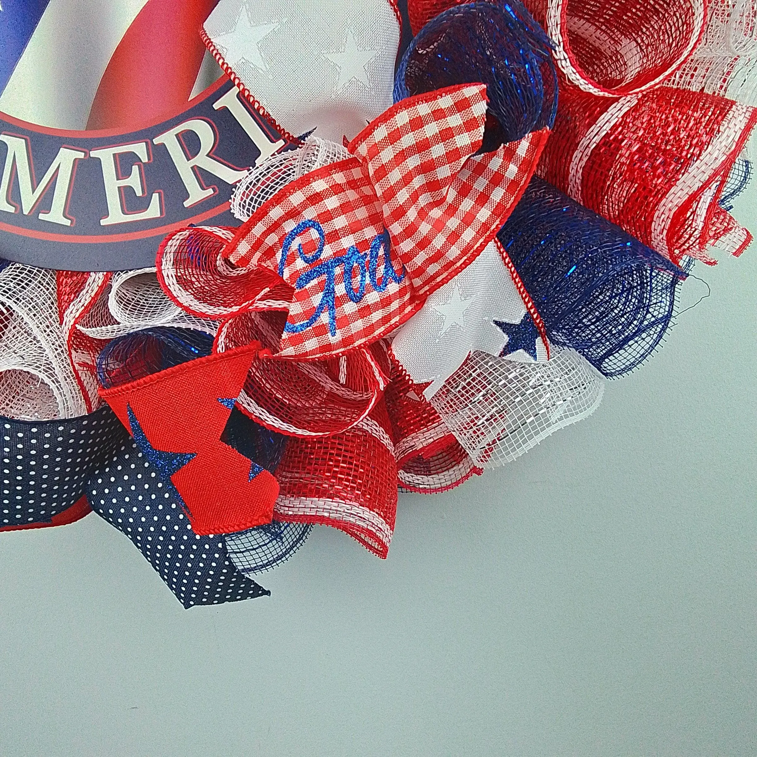 4th of July Front Door Wreaths, God Bless America