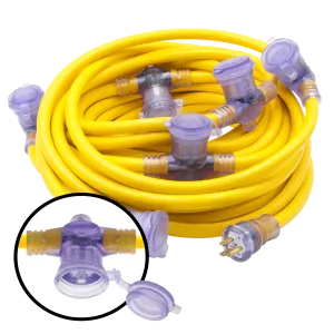 50 Foot Pro Cap 6 Multi-Outlet Single Lighted Extension Cord