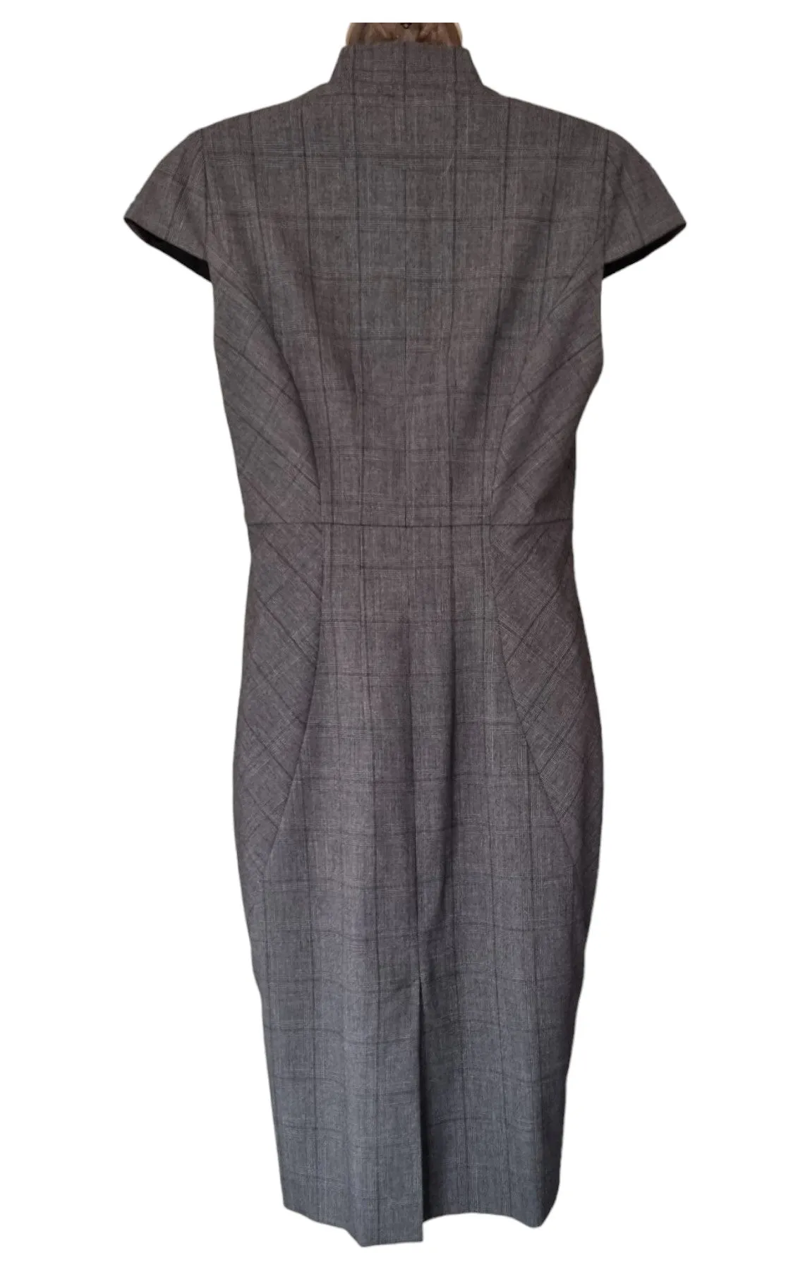 Alexon Grey Striped Pencil Dress UK 12 US 8 EU 40