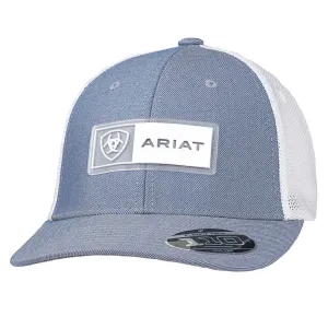 ARIAT Rubber Logo Patch (Blue/White) - Trucker Cap