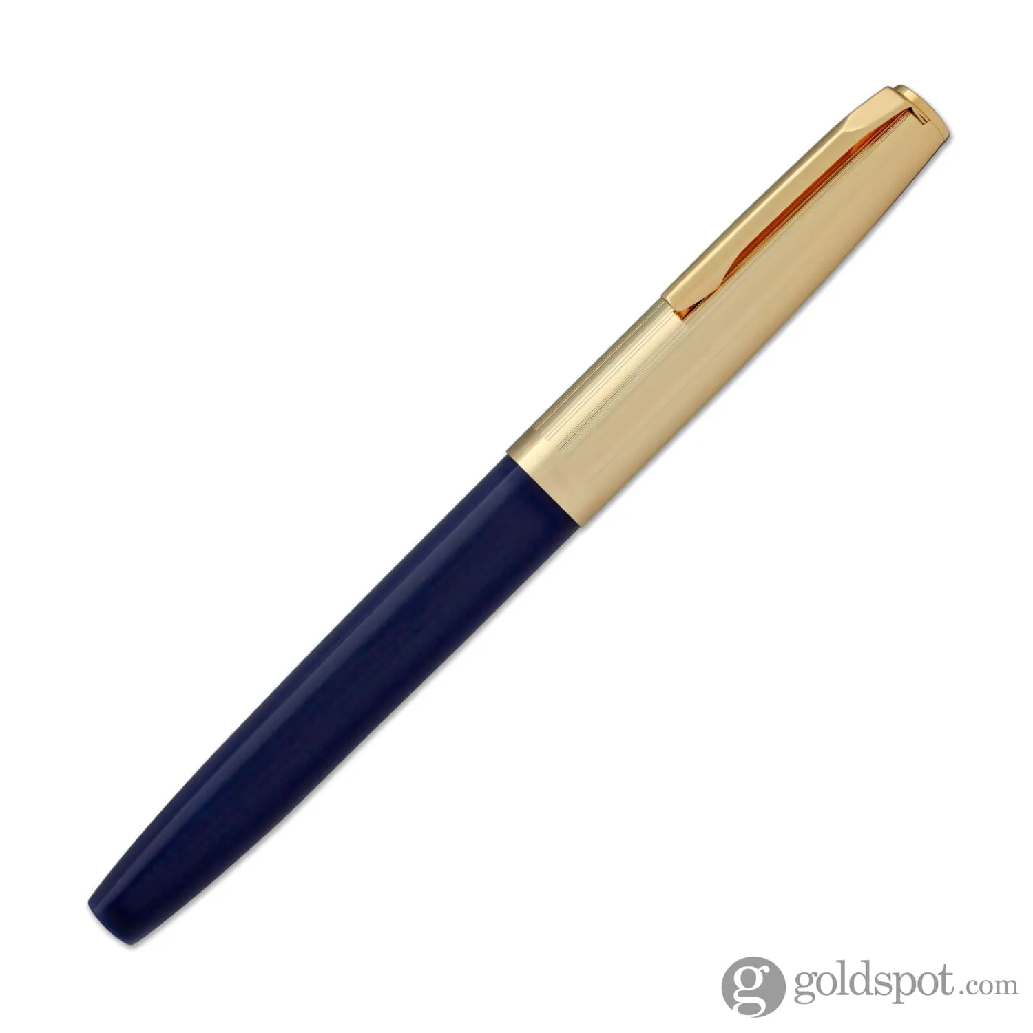 Aurora Duo Cart Fountain Pen - Dark Blue Resin with Gold Plated Cap, Medium Point