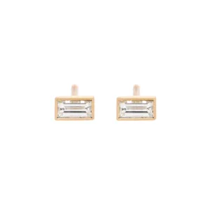 Baby Baguette Diamond Studs