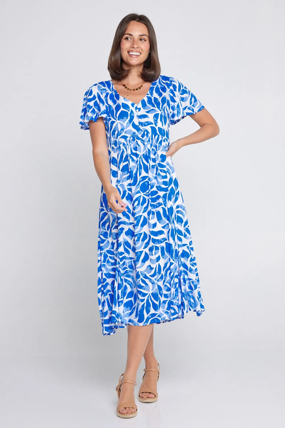 Brighton Dress - Coastal Leaves