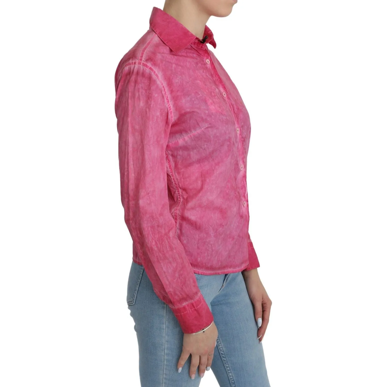 Chic Pink Cotton Polo Blouse by Ermanno Scervino