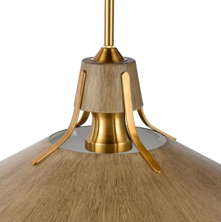 Coastal Chic Angled Shade Pendant/Corkwood