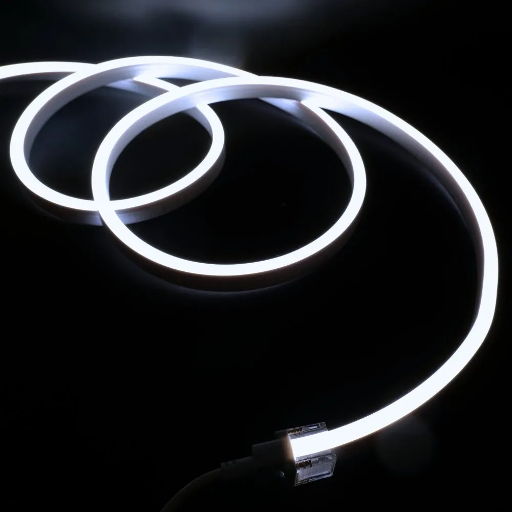 Cool White LED Neon Flex 6000K 24V 10x20mm IP68 Waterproof 12.5cm Cut