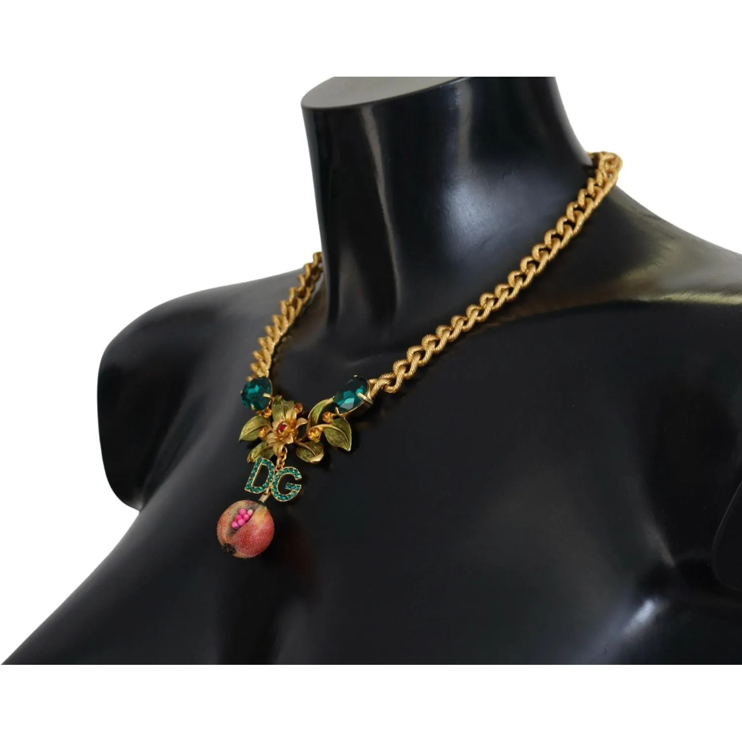 Dolce & Gabbana Elegant Gold-Tone Floral Fruit Necklace