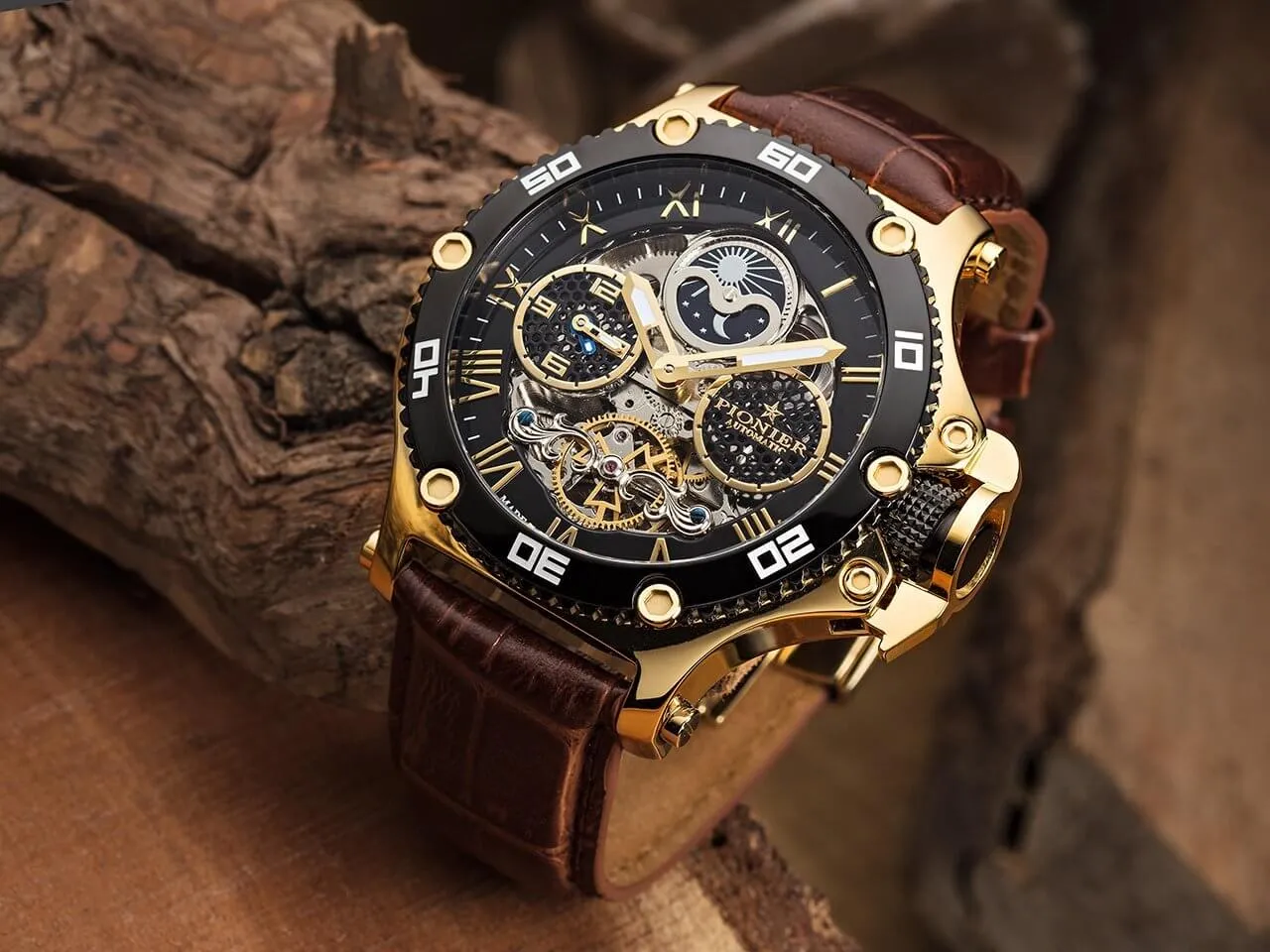 Dual-Time Hawaii Pionier GM-514-3 | Gold | Made in Germany