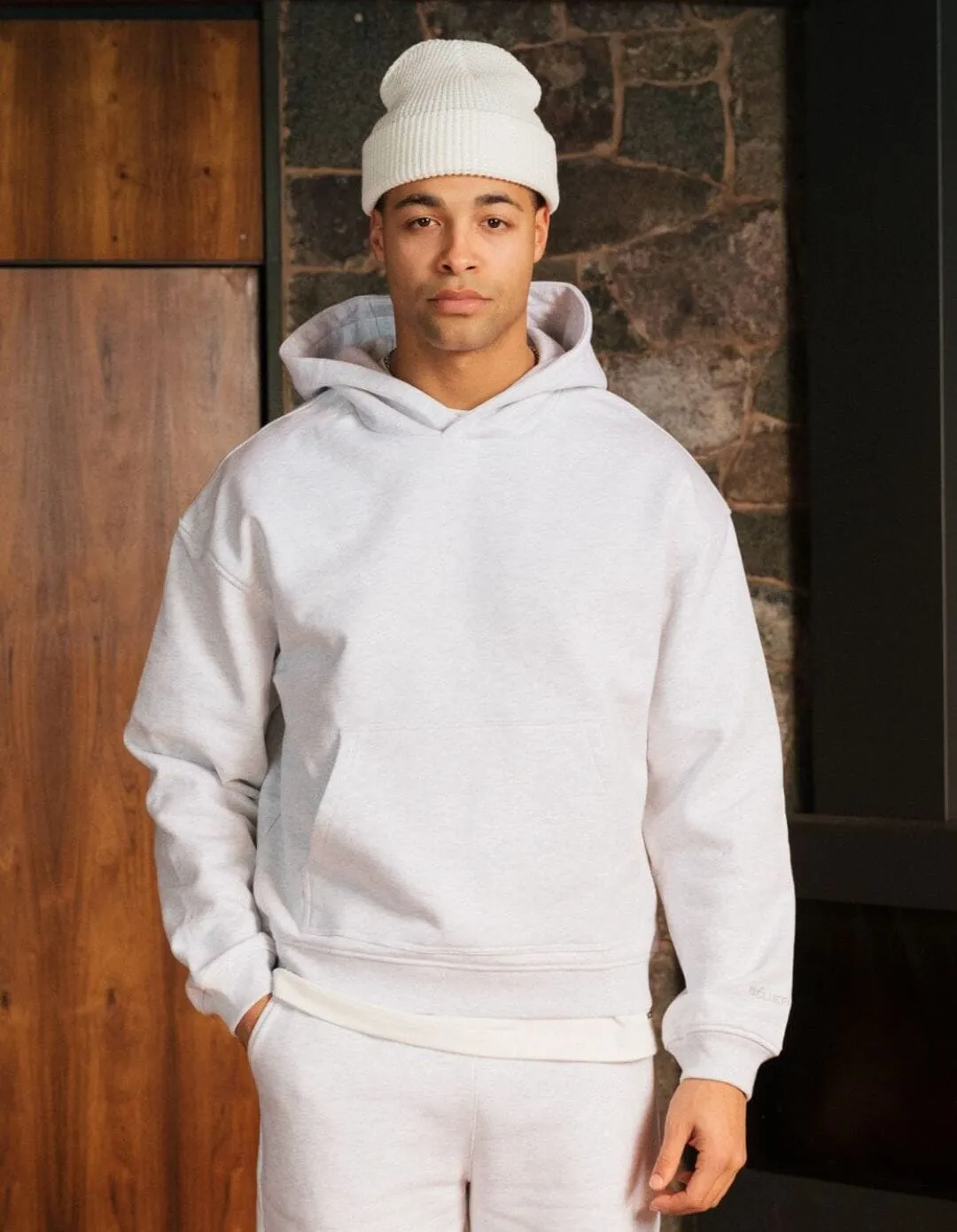 Grey Marl Essential Hoodie