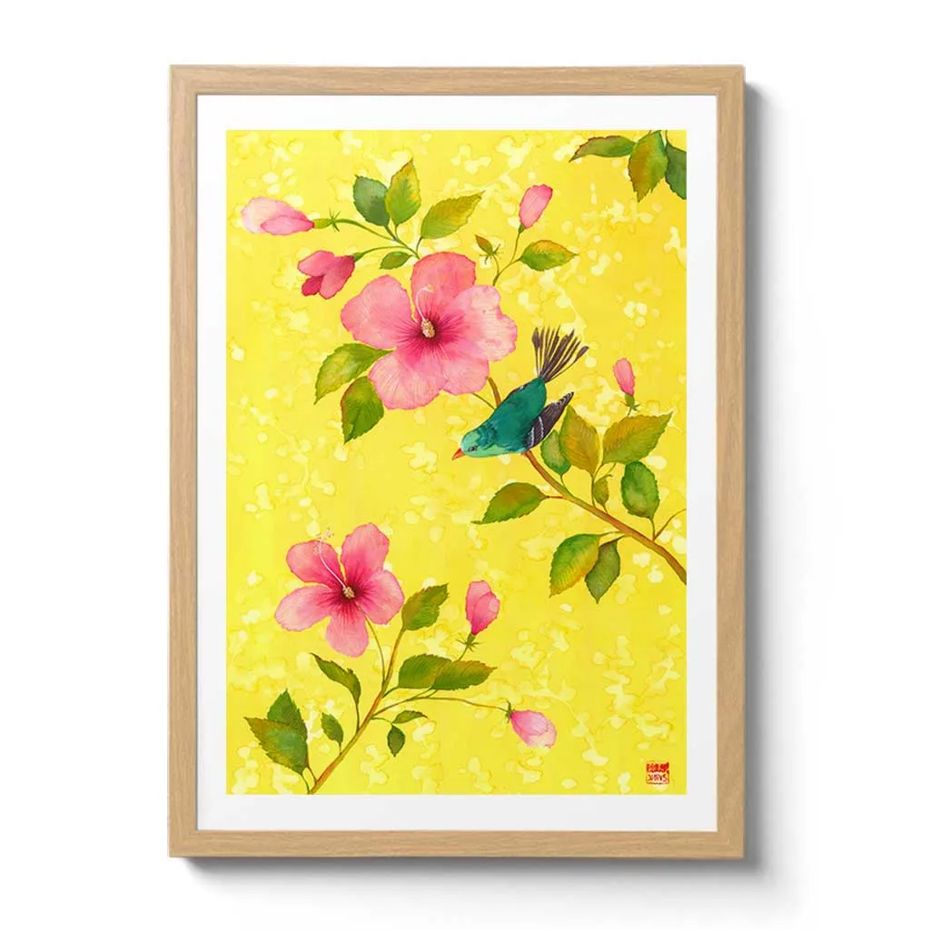 Hibiscus With Bird