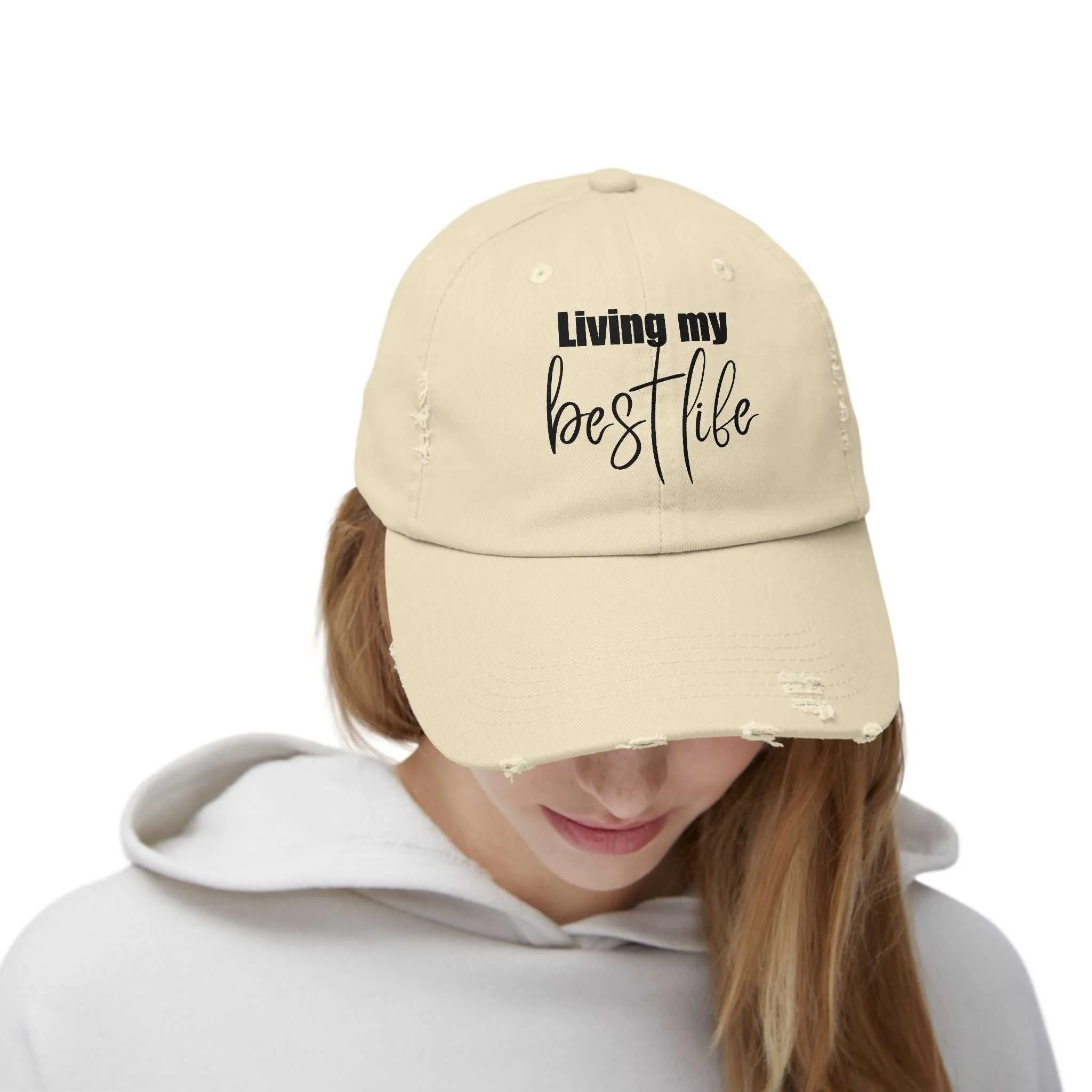 Living My Best Life Unisex Distressed Hat