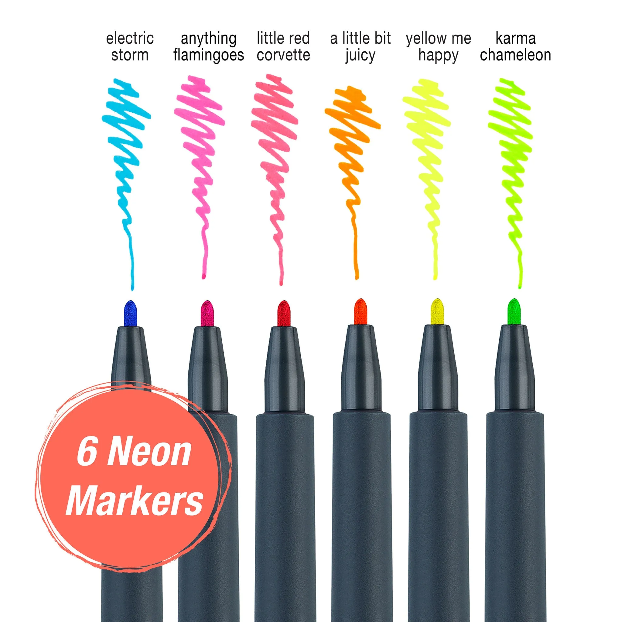 Neon Markers, Box of 6 - #160806