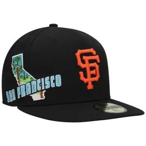 New Era Men's San Francisco Giants New Era Black Stateview 59Fifty Fitted Hat