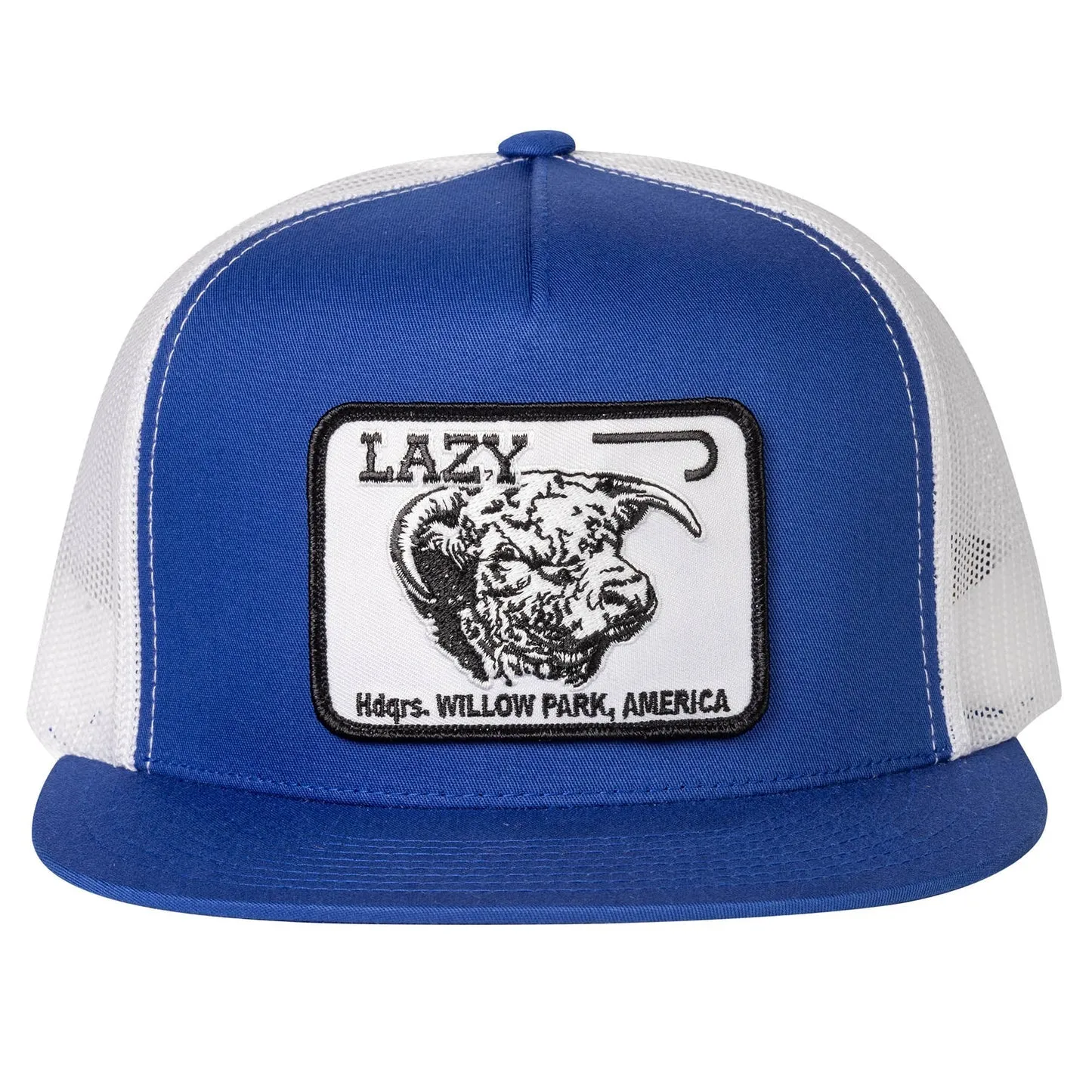 Royal Blue & White Cattle Headquarters Cap