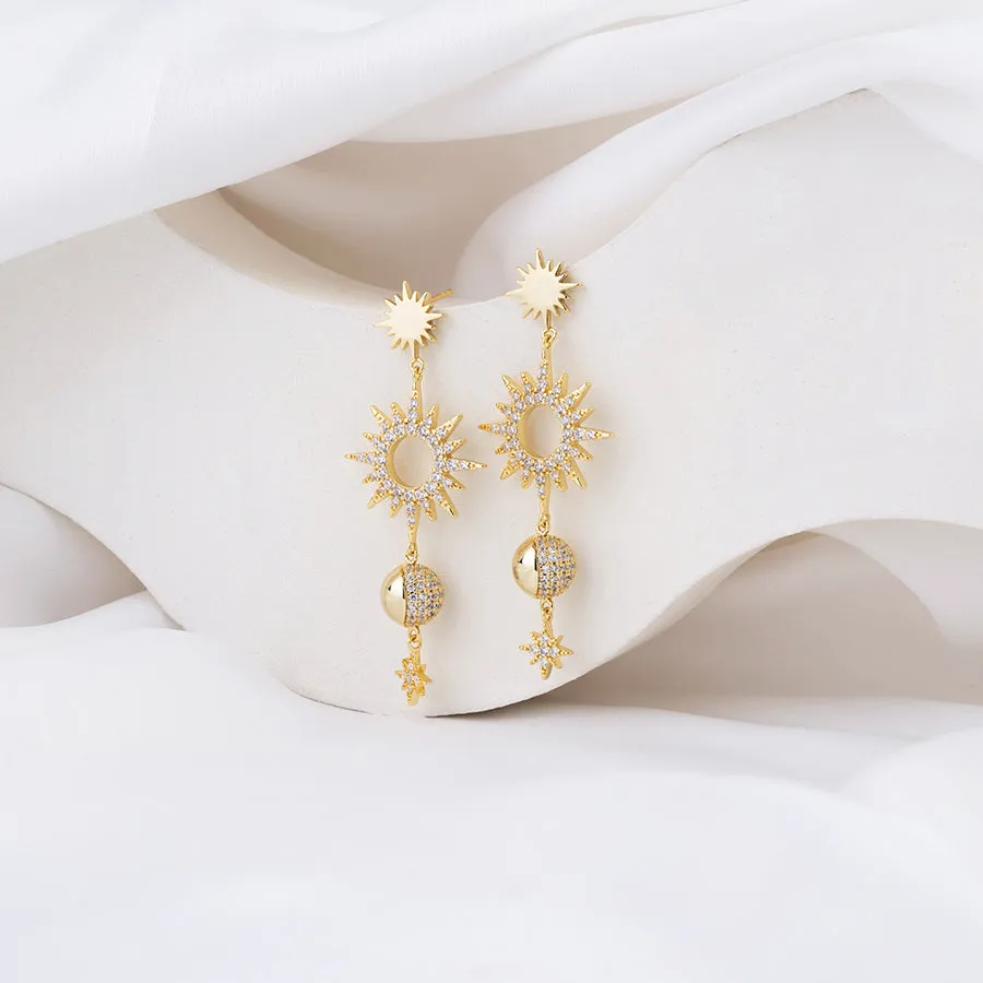 Sunlit Charms Gold Earrings