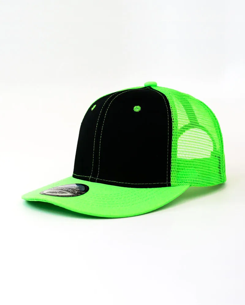 The Hat Depot - Cotton Mesh Back Two Tone Snapback Trucker Cap