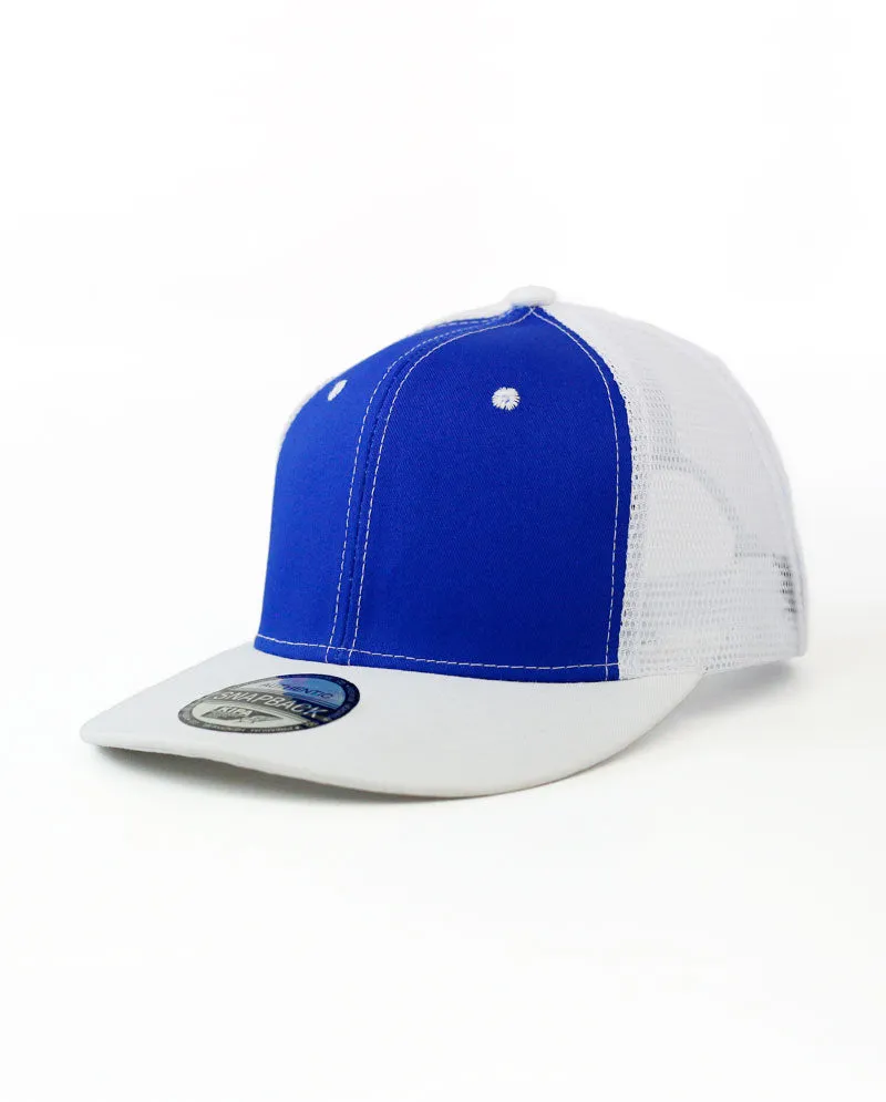 The Hat Depot - Cotton Mesh Back Two Tone Snapback Trucker Cap