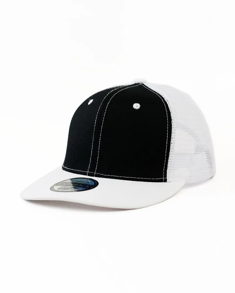 The Hat Depot - Cotton Mesh Back Two Tone Snapback Trucker Cap