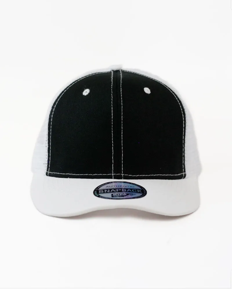 The Hat Depot - Cotton Mesh Back Two Tone Snapback Trucker Cap