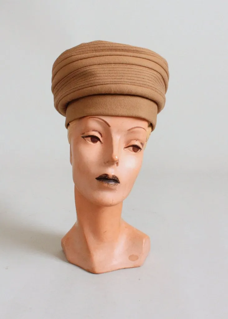 Vintage 1960s MOD Carnaby Turban Hat